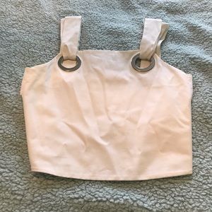 Off white crop top with open sides